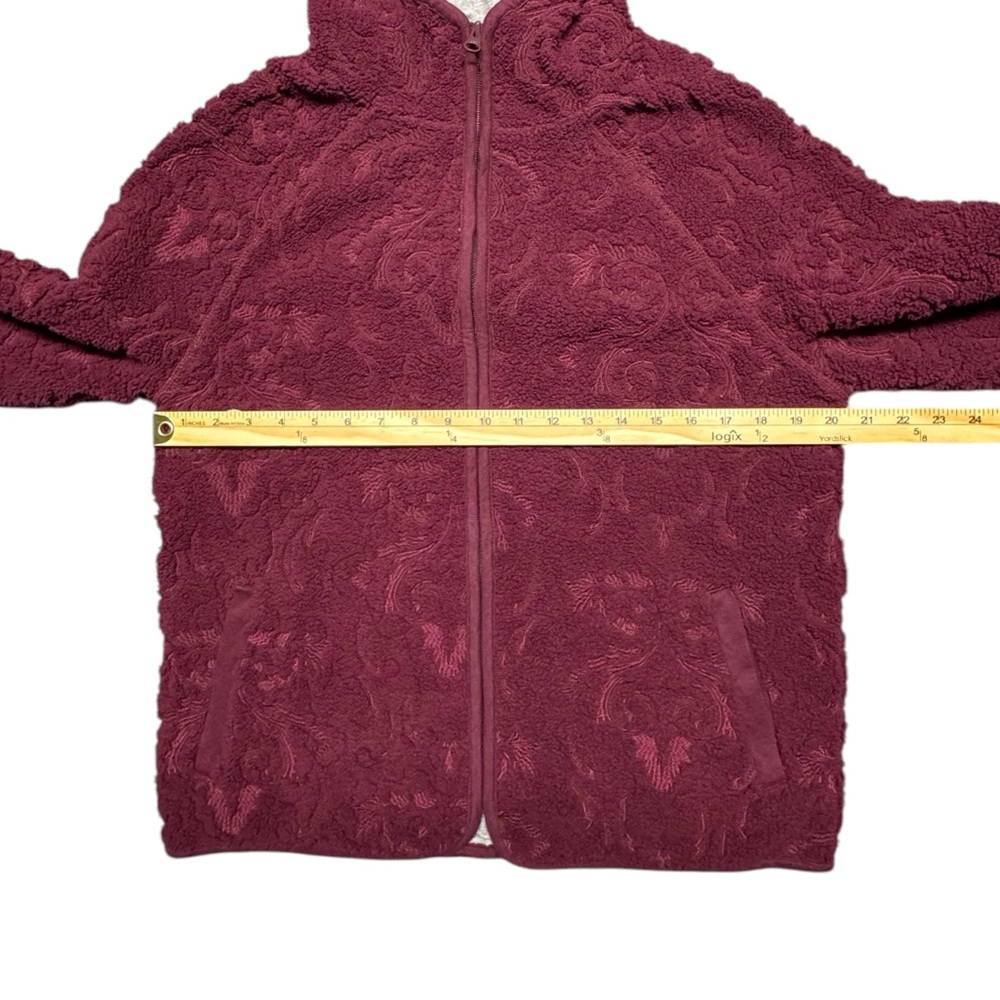 Carbon2Cobalt Wanderlust Fleece Jacket Womens XS Maroon Full Zip Sustainable - Picture 7 of 13